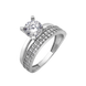 Кольцо серебряное двойное с белыми фианитами