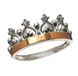 Кольцо серебряное с золотыми вставками и фианитами Корона премиум