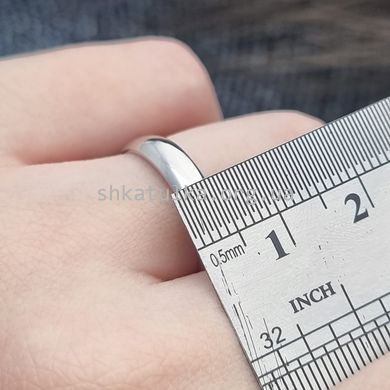 Серебряное обручальное кольцо тонкое гладкое Европейка