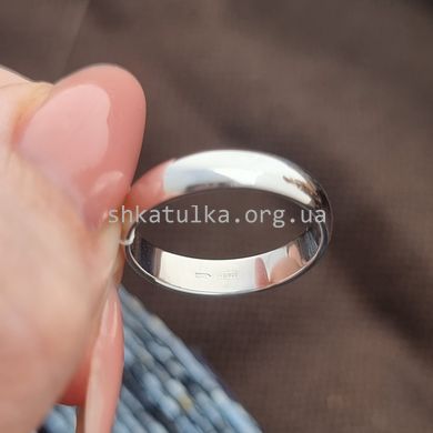 Серебряное обручальное кольцо тонкое гладкое Европейка