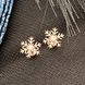 Сережки срібні з позолотою пусети тематичні Сніжинки без камінців