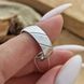 Серебряное обручальное кольцо с диагональным орнаментом и родированием Американка шириной 6 мм