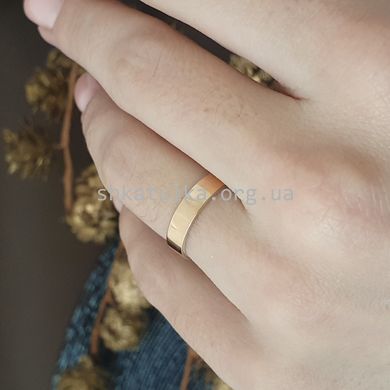 Обручальные кольца серебряные с золотой вставкой пара классические тонкие