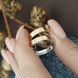 Обручальные кольца серебряные с золотой вставкой пара классические тонкие