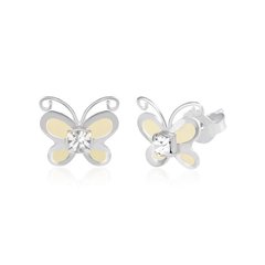 Сережки пусети срібні дитячі Метелики