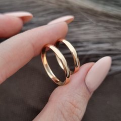Обручальные кольца золотые пара тонкие гладкие