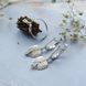 Комплект серебряный Крылья Ангела кольцо и сережки с подвесками и белыми цирконами капельками