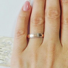 Серебряное обручальное кольцо с золотыми вставками тоненькое
