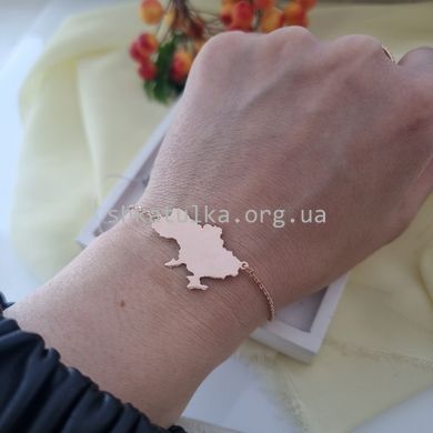 Браслет срібний з позолотою Україна в державних кордонах без камінців
