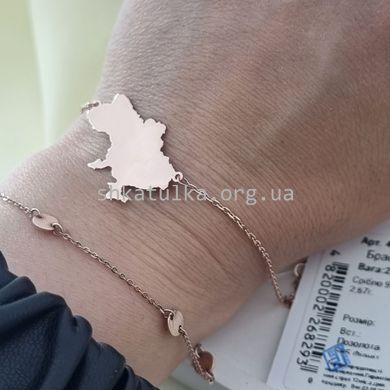 Браслет серебряный с позолотой Украина в государственных границах