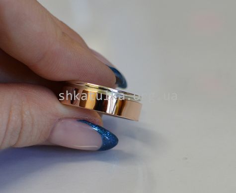 Обручальное кольцо серебрянное с золотыми вставками пара