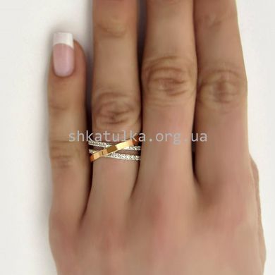 Кольцо серебряное с золотыми пластинами Наоми