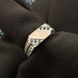 Перстень мужской серебряный с золотыми вставками и черными фианитами