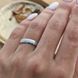 Серебряное обручальное кольцо с фактурной поверхностью и родированием Европейка шириной 5 мм
