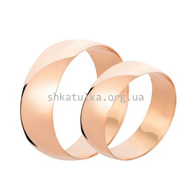 Обручальные кольца серебряные с позолотой классические широкие