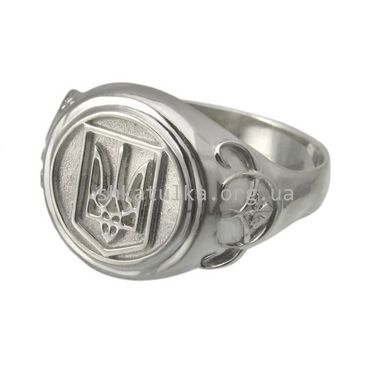 Перстень мужской серебряный Герб Украины