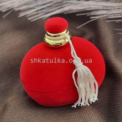 Коробочка для украшений колец или сережек в форме бутылочки духов красный бархат