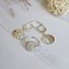 Комплект срібний із золотими вставками Ажур каблучка й сережки з білими фіанітами
