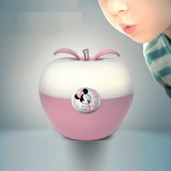 Детский светильник ночник Яблоко с посеребренной пластиной Минни Маус для девочки