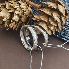 Обручальные кольца серебряные классические пара гладкие