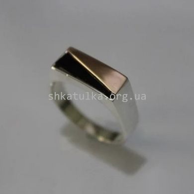 Перстень мужской серебряный с золотой пластиной и ониксом