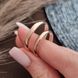 Обручальное кольцо серебряное с золотой вставкой классическое гладкое 3 мм
