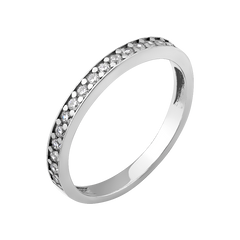Кольцо серебряное тоненькое с белыми камнями