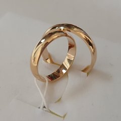 Обручальные кольца из серебра в позолоте пара