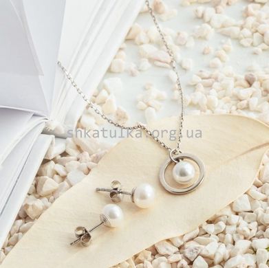 Сережки срібні пусети з перлинами