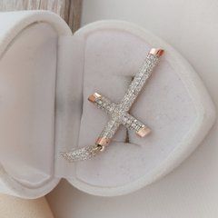 Подвес серебряный с золотыми вставками Крест