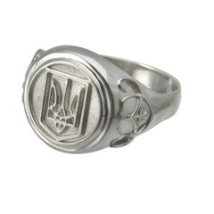 Перстень мужской серебряный Герб Украины